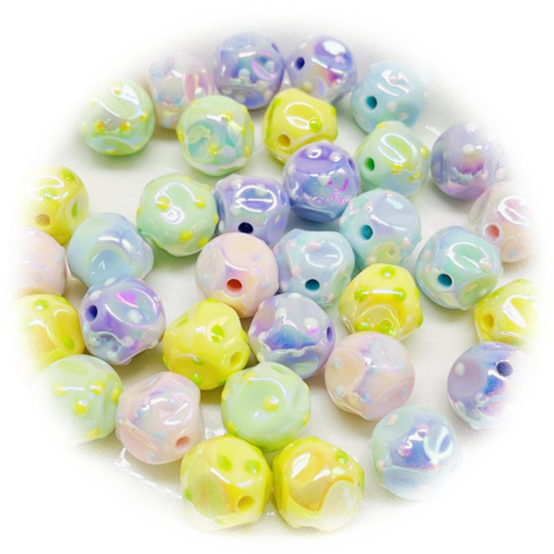 Wholesale 16mm 10pcs UV Plated Acrylic Beads